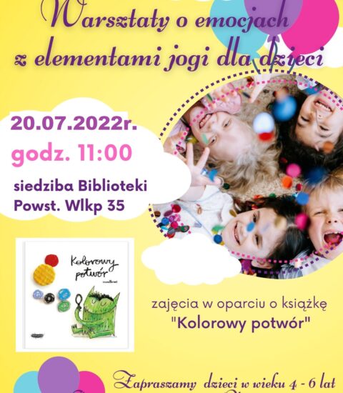 plakat informujący o warsztatach dla dzieci