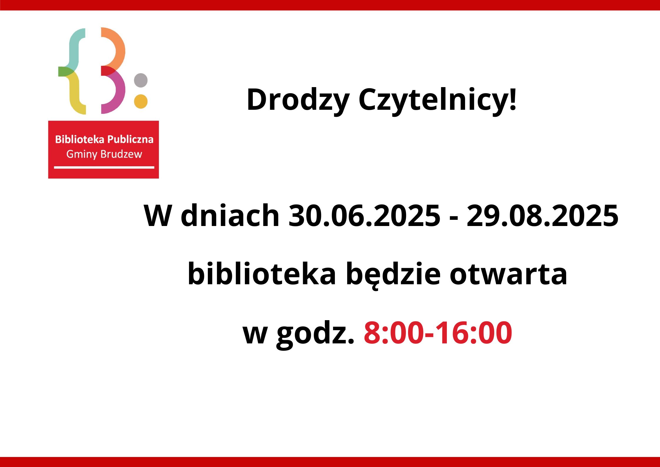 zdjęcie - Wakacyjne godziny otwarcia
