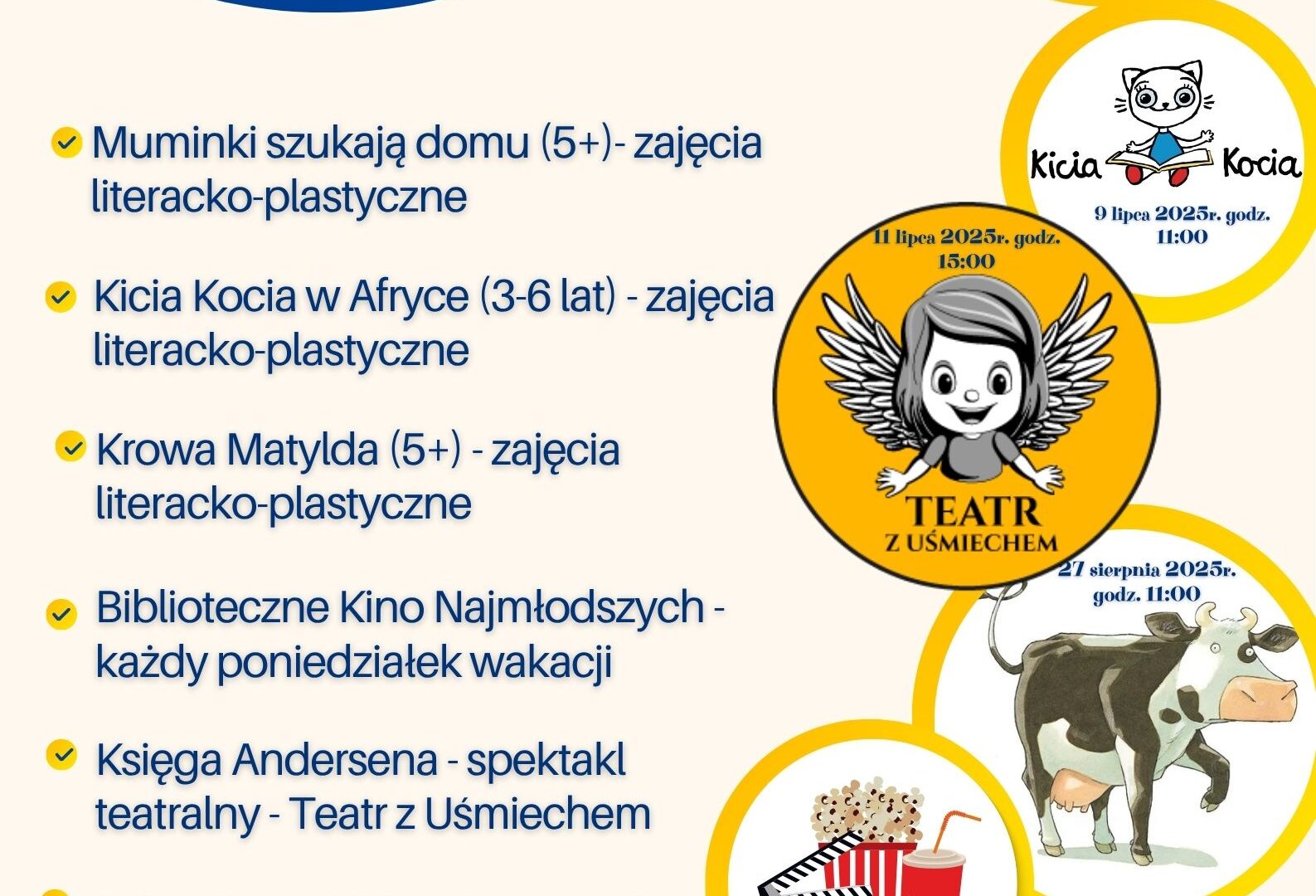 plakat informujący o zajęciach podczas wakacji