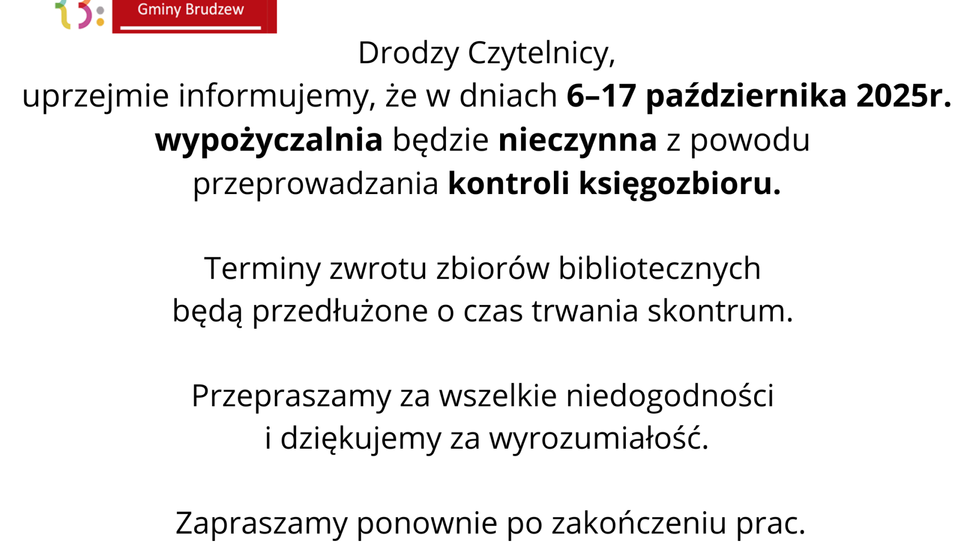informacja o kontroli księgozbioru